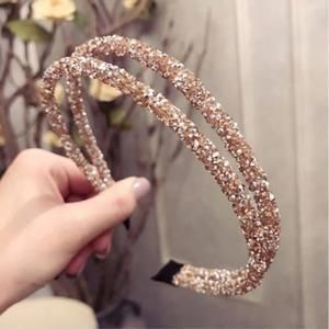 Golden Rhinestone Glitter Duo Headband